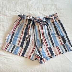 Indigo Rein High Waist Linen Short